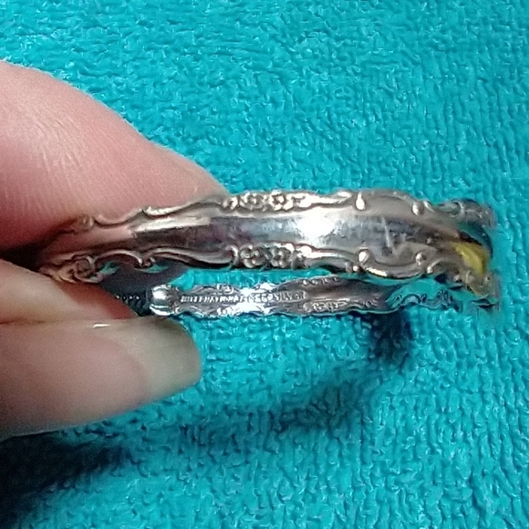 Silver Ornate Cuff Bracelet Small Wrist Or Child - Picture 5 of 7